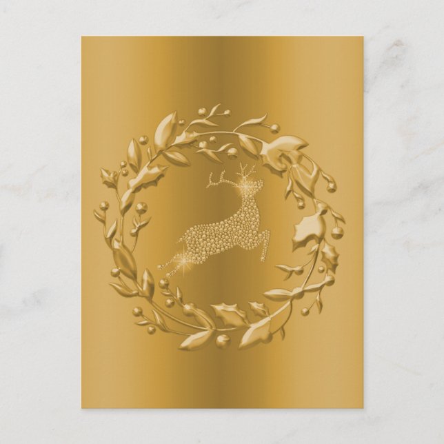 Golden Rentier und Kraut Weihnachten (Vorderseite)