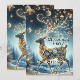 Golden Rentier Weihnachtsfeiern Einladung
