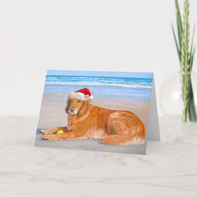 Golden Retreifer Holiday Card Karte (Vorderseite)