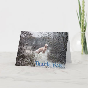 Golden Retrier Carte de remerciements Snow