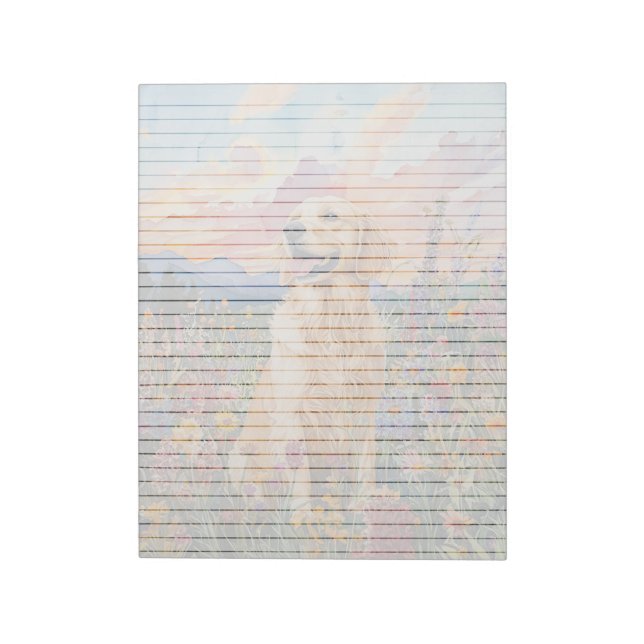 Golden Retriever - 11" x 8,5" Linierter Notepad Notizblock (Rotiert)