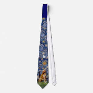 Golden Retriever 1 in der Starry Night Krawatte