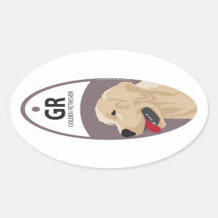 Golden Retriever 1 Ovaler Aufkleber