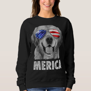 Golden Retriever 4. Juli Merica American Flag Sweatshirt