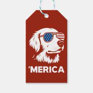 Golden Retriever 4. Juli Merica Geschenkanhänger