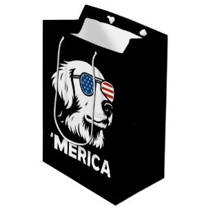 Golden Retriever 4. Juli Merica Mittlere Geschenktüte