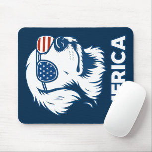 Golden Retriever 4. Juli Merica Mousepad