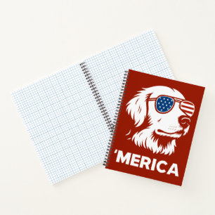 Golden Retriever 4. Juli Merica Notizbuch