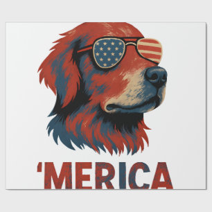Golden Retriever 4. Juli Merica T-Shirt Geschenkpapier