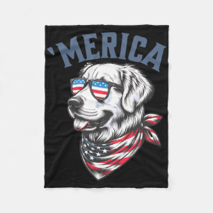 Golden Retriever 4. Juli Merica USA Sonnenbrille  Fleecedecke