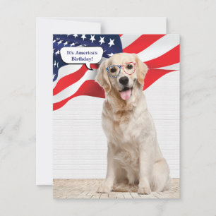 Golden Retriever 4. Juli Party Einladung