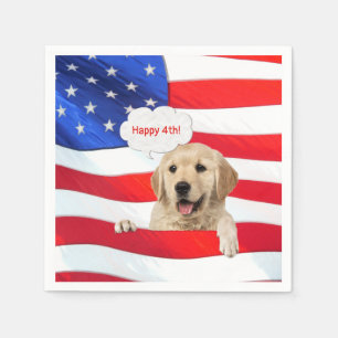 Golden Retriever 4. Juli Party Serviette