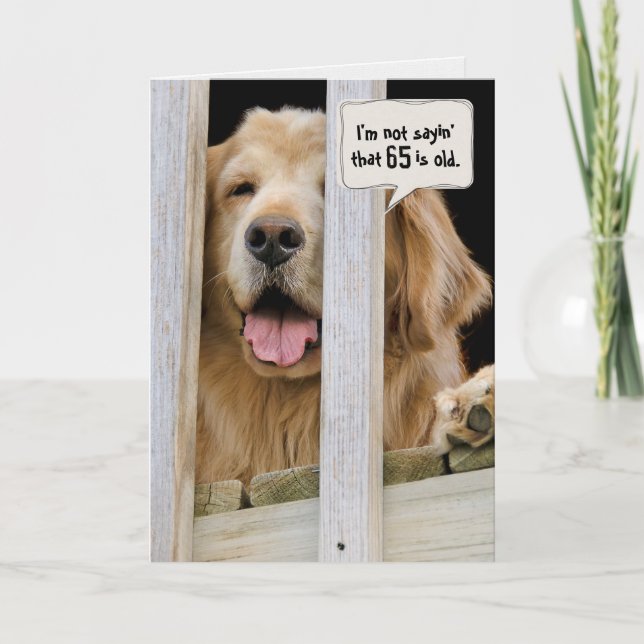 Golden Retriever 65. Geburtstag Karte (Vorderseite)