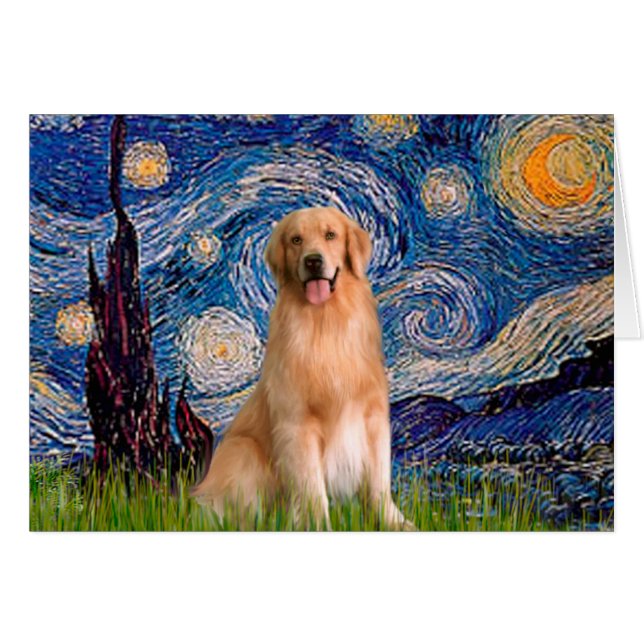 Golden Retriever 8 - Starry Night (Vorderseite (Horizontal))