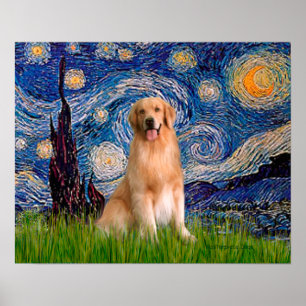Golden Retriever 8 - Sternennacht Poster