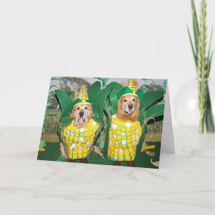 Golden Retriever A-Mais-Ing Mais Erntedank Karte