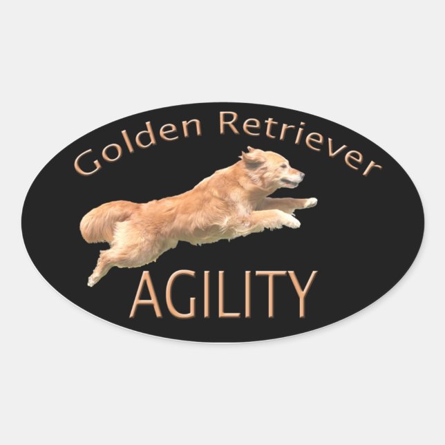 Golden Retriever Agility Decal Ovaler Aufkleber (Vorderseite)