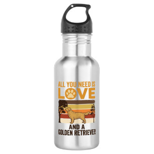 Golden Retriever Alles was du brauchst ist Liebe V Edelstahlflasche