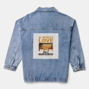 Golden Retriever Alles was du brauchst ist Liebe V Jeansjacke