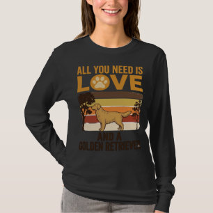 Golden Retriever Alles was du brauchst ist Liebe V T-Shirt
