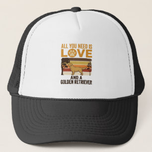 Golden Retriever Alles was du brauchst ist Liebe V Truckerkappe