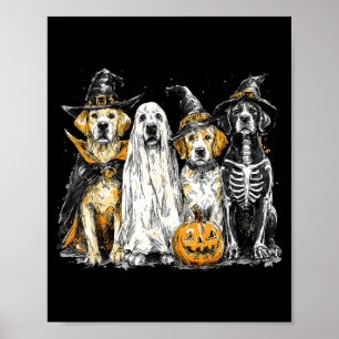 Golden Retriever als Geist verkleidet, lustiges Ha Poster