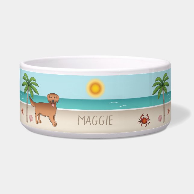 Golden Retriever am tropischen Sommerstrand Napf (Vorderseite)