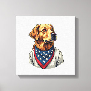 Golden Retriever Americana Vintage graviertes T-Sh Leinwanddruck