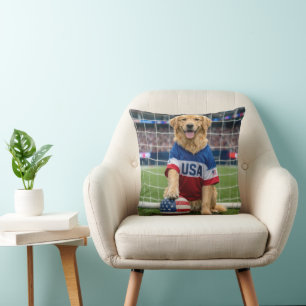 Golden Retriever Amerikanischer Fußballspieler Kissen
