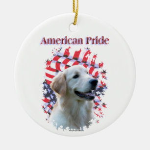 Golden Retriever amerikanischer Stolz Keramik Ornament