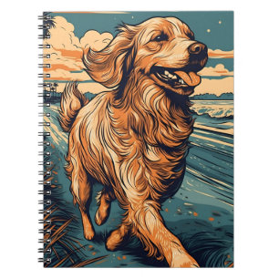 Golden Retriever an einem tropischen Strand bei So Notizblock