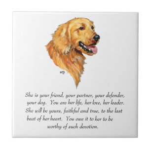 Golden Retriever Andenken Fliese