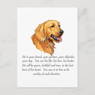 Golden Retriever Andenken Postkarte