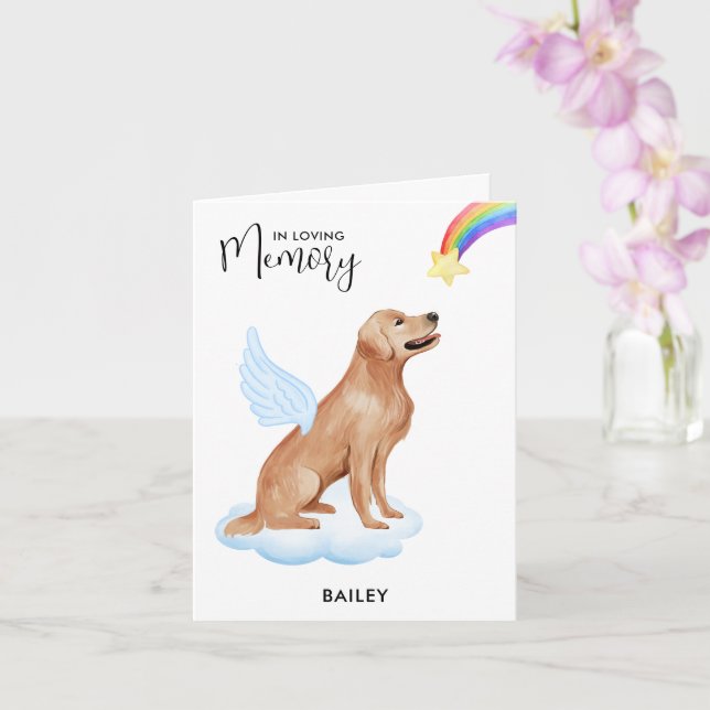 Golden Retriever Angel Dog Pet Loss Beileid Karte (Orchidee)