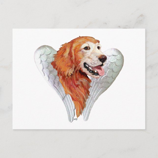 Golden Retriever Angel Postkarte (Vorderseite)