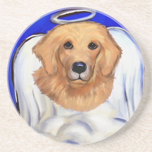 Golden Retriever Angel Untersetzer (Vorne)