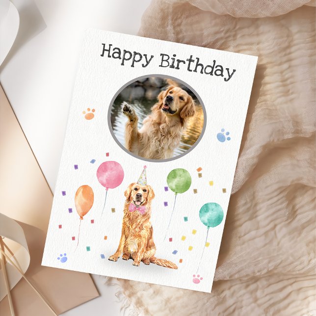 Golden Retriever Anniversaire Fête Chien Carte Ani (Créateur téléchargé)