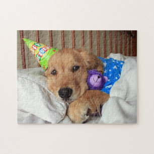 Golden Retriever Anniversaire Jigsaw Puzzle