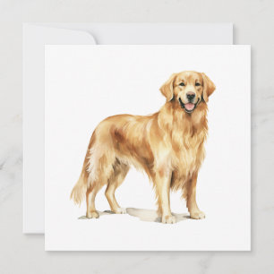 Golden Retriever Aquarelldruck Dog Kunstgeschenk Hinweiskarte
