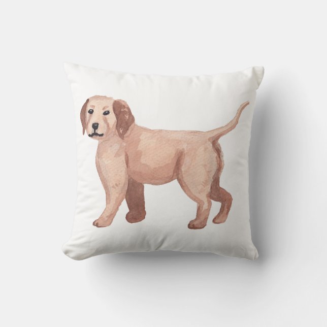 Golden Retriever Aquarellmalerei Kissen (Vorderseite)