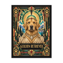 Golden Retriever, Art Deco Hund