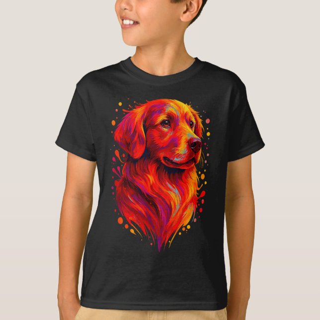 Golden Retriever Art Rtrait For Dog Owners  T-Shirt (Vorderseite)