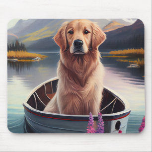 Golden Retriever auf dem Paddle: Ein Landschaftlic Mousepad
