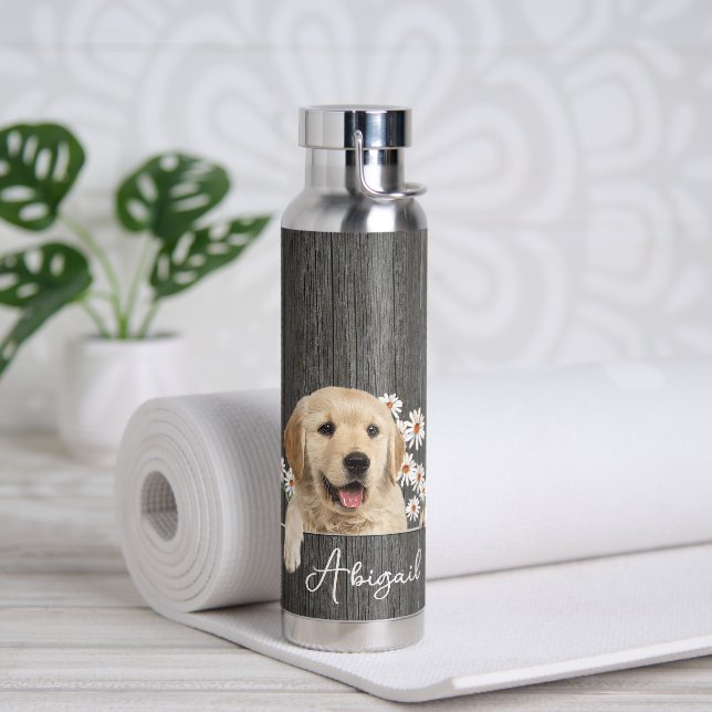 Golden Retriever auf Holz Trinkflasche (Yoga)