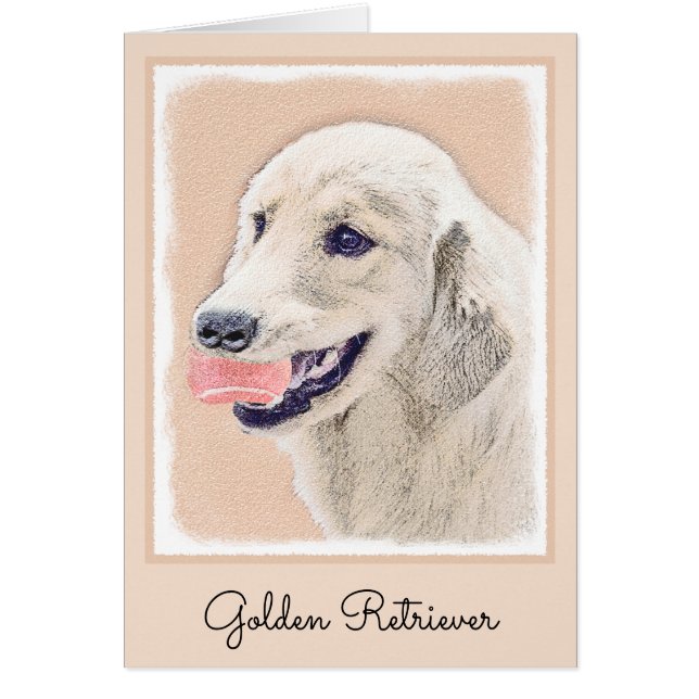 Golden Retriever avec Tennis Ball Peinture Chien A (Devant)