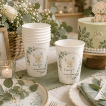 Golden Retriever Baby Shower Salbeigrün Eukalyptus