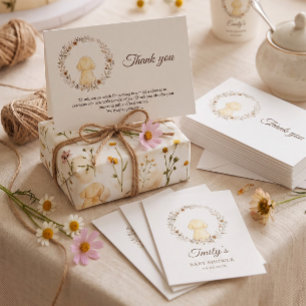 Golden Retriever Baby Shower Wasserfarbe Wildblume Dankeskarte