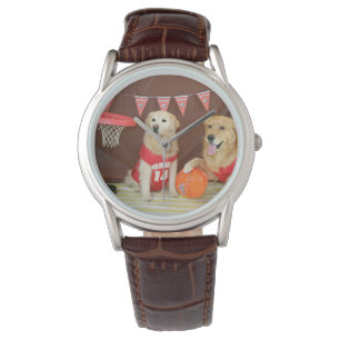 Golden retriever-Basketballspiel Armbanduhr