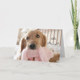 Golden Retriever Be Mine Valentine's Day Feiertagskarte