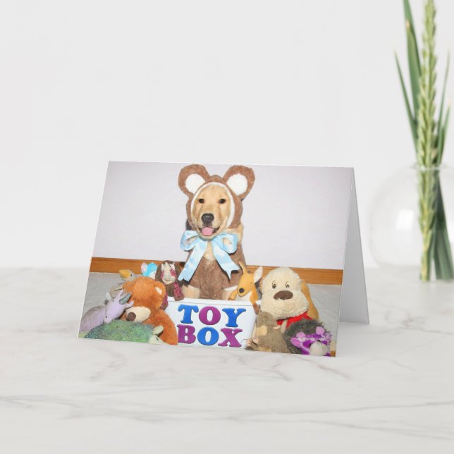 Golden Retriever Beary Happy Birthday Karte (Vorderseite)